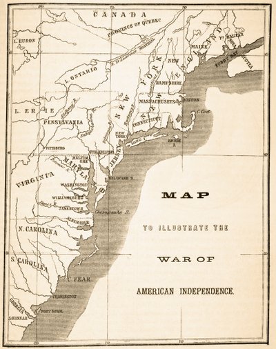 Mappa per illustrare la Guerra d