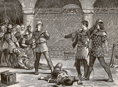 Marcel e il Delfino di Francia, illustrazione da Cassells Illustrated History of England da English School