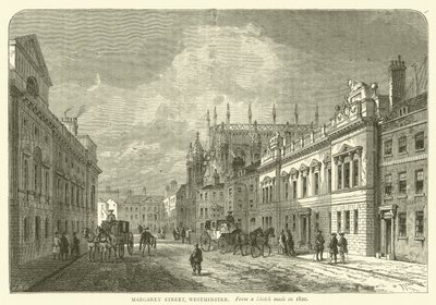 Margaret Street, Westminster, da uno schizzo fatto nel 1820 da English School