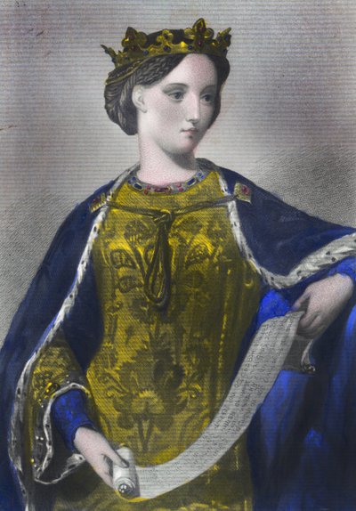 Margherita di Francia, Regina di Edoardo I, stampato da Henry G. Bohn, Londra, 1856 da English School