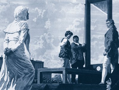 Maria Antonietta che si avvicina alla ghigliottina da English School