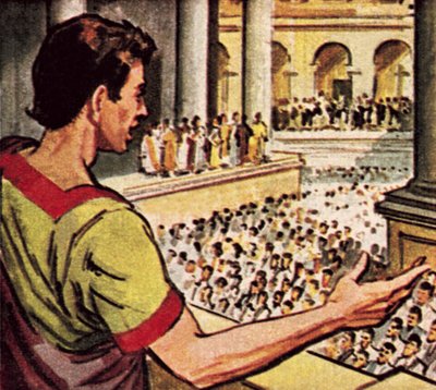 Marco Antonio parla del Giulio Cesare assassinato al popolo di Roma da English School