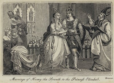 Matrimonio di Enrico VII con la Principessa Elisabetta (incisione) da English School