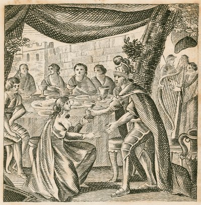 Matrimonio di Vortigern e Rowena, V secolo (incisione) da English School