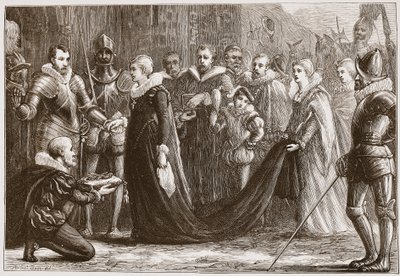 Maria Stuarda che entra a Holyrood, illustrazione da The History of Protestantism di James Aitken Wylie, pub. 1878 da English School