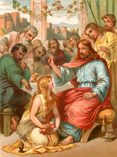 Maria lava i piedi di Gesù da English School