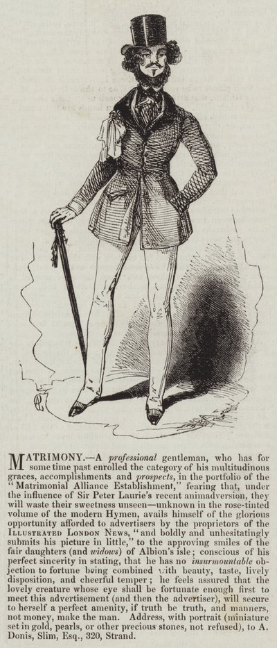 Matrimonio, un Gentiluomo Professionista (incisione) da English School