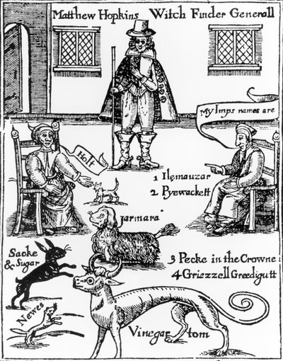 Matthew Hopkins, il Cacciatore di Streghe (m.1647) da English School