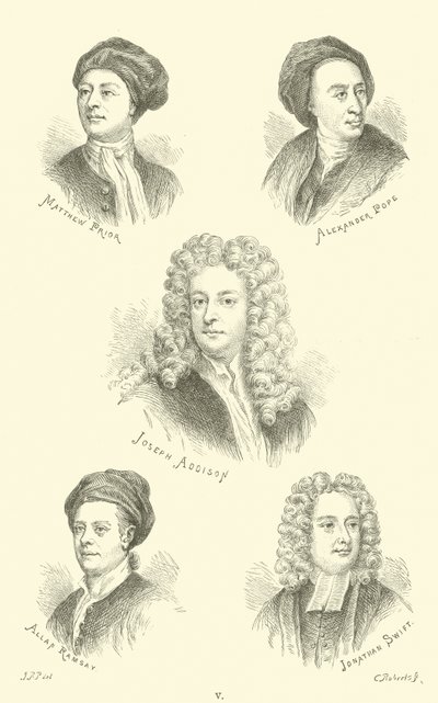 Matthew Prior, Alexander Pope, Joseph Addison, Allan Ramsay, Jonathan Swift da English School