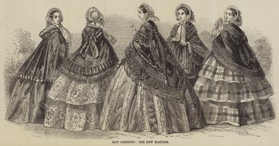 Moda di maggio, i nuovi mantelli (incisione) da English School
