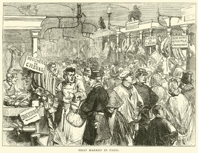 Mercato della carne a Parigi, ottobre 1870 da English School