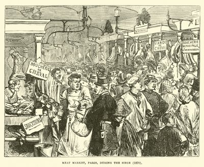 Mercato della carne, Parigi, durante l