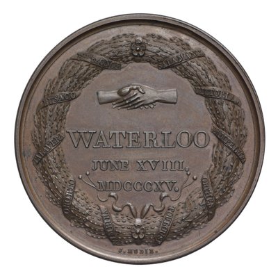 Medaglia commemorativa della Battaglia di Waterloo da English School
