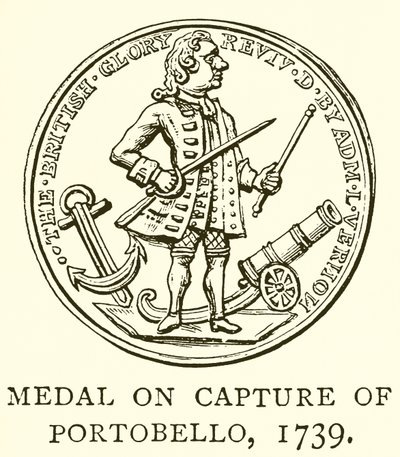 Medaglia sulla cattura di Portobello, 1739 da English School