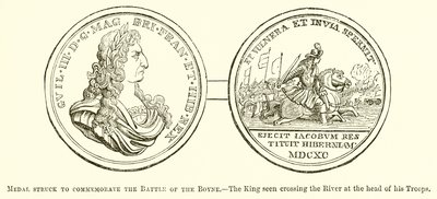 Medaglia coniata per commemorare la battaglia del Boyne da English School