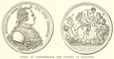 Medaglia per Commemorare la Vittoria a Culloden da English School
