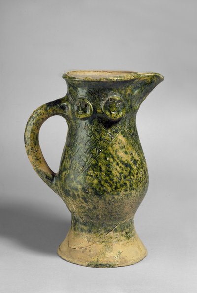 Boccale medievale a forma di pappagallo, Oxfordshire (terracotta smaltata) da English School