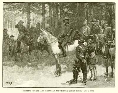 Incontro di Lee e Grant ad Appomattox Court-House da English School