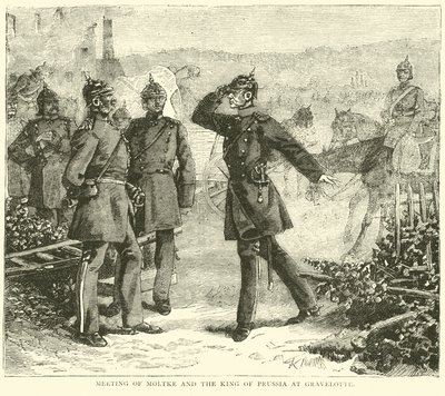 Incontro tra Moltke e il re di Prussia a Gravelotte, agosto 1870 da English School