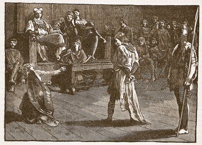 Riunione dello Shire-Moot, c.835, illustrazione da Cassells Illustrated History of England da English School