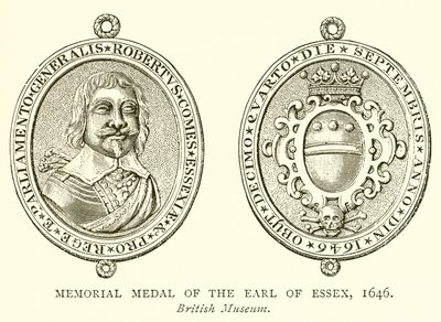 Medaglia commemorativa del Conte di Essex, 1646 da English School