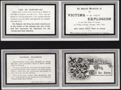 Biglietto commemorativo in sacra memoria delle vittime della Grande Esplosione da English School