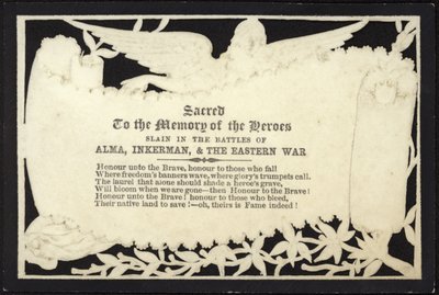 Biglietto commemorativo alla memoria degli eroi caduti in guerra da English School