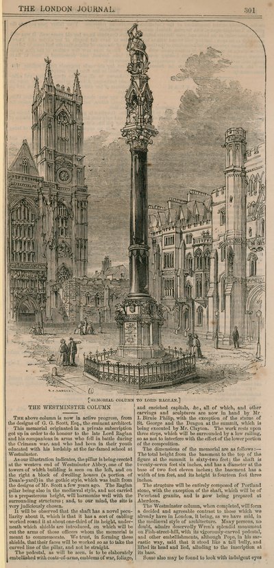 Colonna commemorativa di Lord Raglan da English School