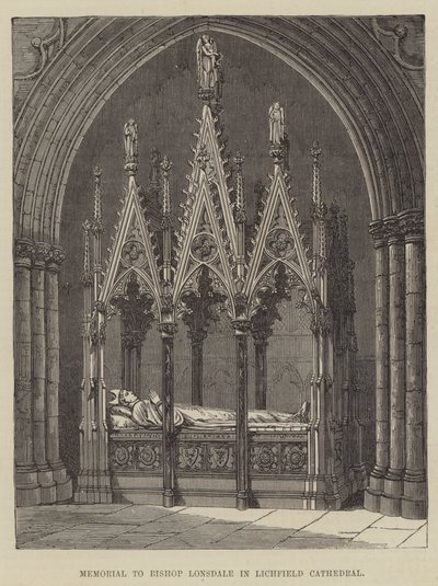 Memoriale al vescovo Lonsdale nella cattedrale di Lichfield da English School