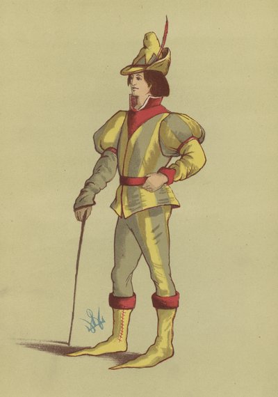 Costume maschile del regno di Edoardo IV da English School