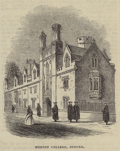 Merton College, Oxford (incisione) da English School