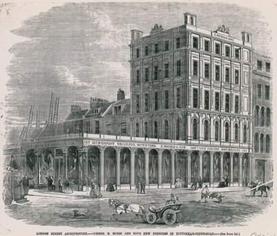 I nuovi locali di Messrs E Moses and Sons in Tottenham Court Road, Londra da English School