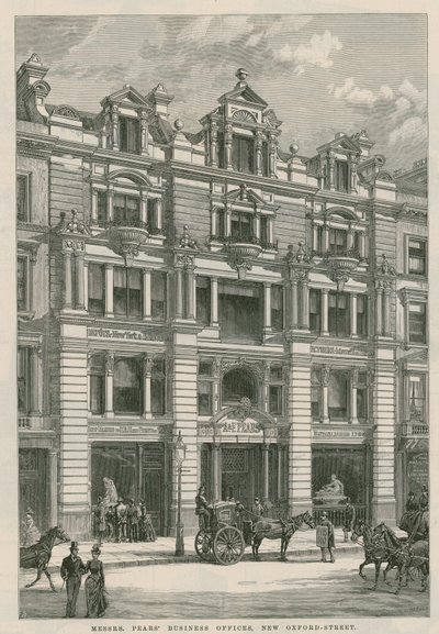 Uffici commerciali di Messrs Pears, New Oxford Street, Londra da English School
