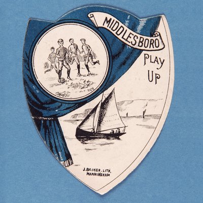 Middlesboro Gioca su, carta Baines a forma di scudo, 1888-89 da English School
