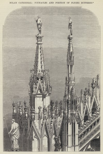 Duomo di Milano, Pinnacoli e parte del contrafforte volante da English School