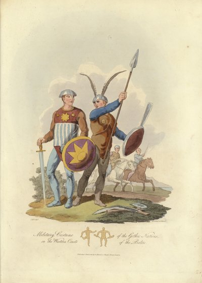 Costume militare delle nazioni gotiche sulla costa occidentale del Baltico da English School