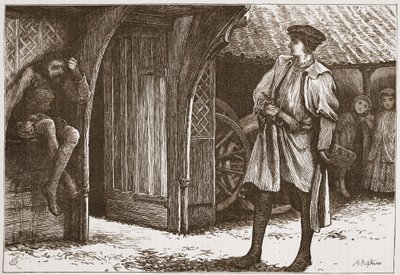 Millon e il luterano, illustrazione da La storia del protestantesimo di James Aitken Wylie (1808-1890), pub. 1878 da English School