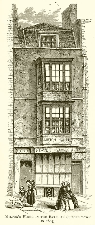 Casa di Milton nel Barbican (demolita nel 1864) da English School