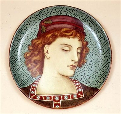 Piatto Minton dipinto da un artista dilettante, c.1880 da English School