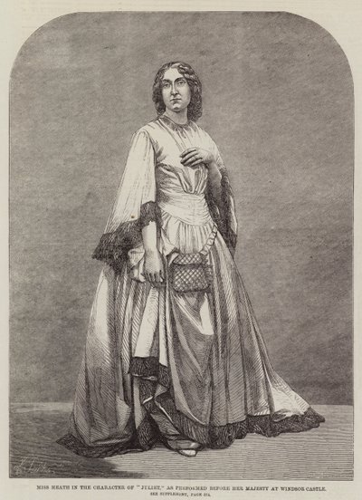 Miss Heath nel ruolo di Giulietta, come rappresentato davanti a Sua Maestà al Castello di Windsor da English School