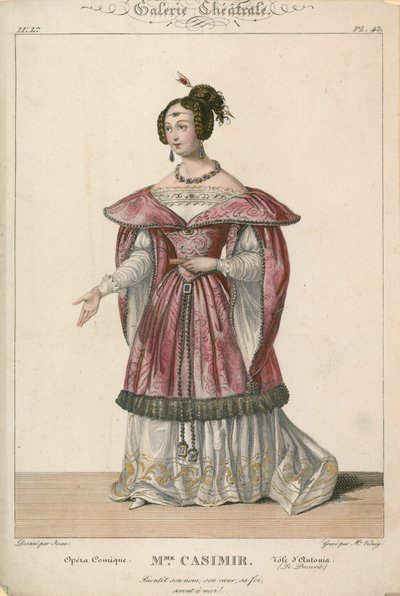Mme Casimir nel ruolo di Antonia, Opera Comique da English School