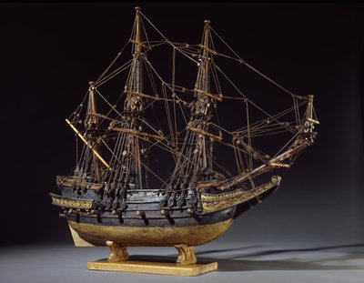 Modello di nave, si pensa rappresenti un vascello costruito poco dopo la morte di Elisabetta I, inizio XVII secolo da English School