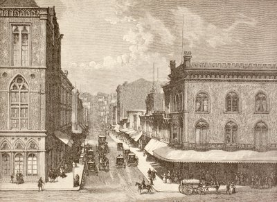 Montgomery Street, San Francisco negli anni 1880 da English School