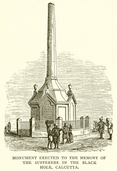 Monumento eretto in memoria delle vittime del Buco Nero di Calcutta da English School