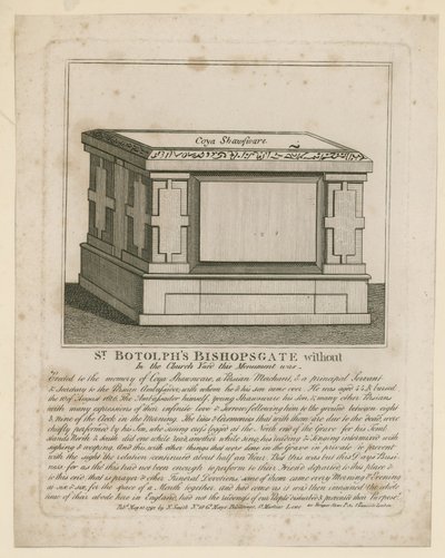Monumento nel cimitero della chiesa di St Botolphs, Bishopsgate da English School