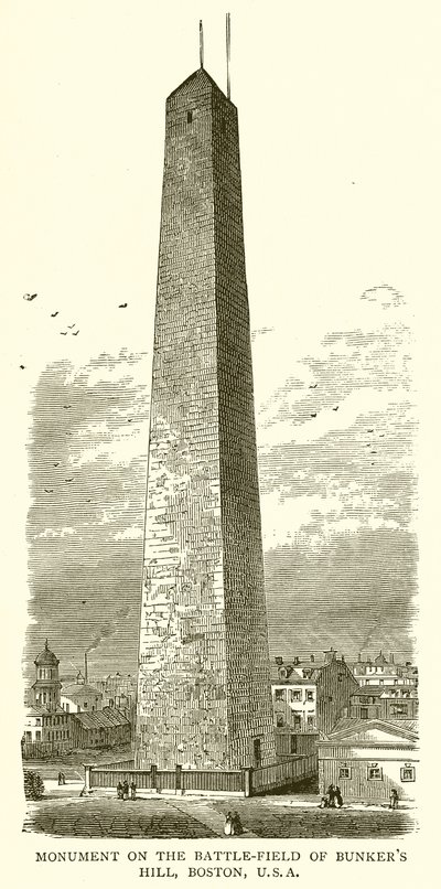 Monumento sul campo di battaglia di Bunker Hill, Boston, USA da English School