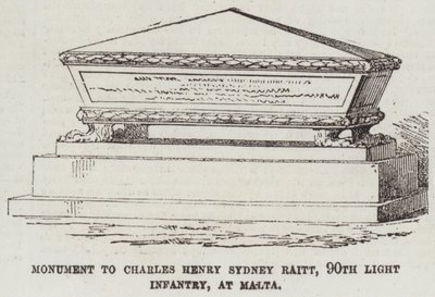 Monumento a Charles Henry Sydney Raitt, 90° fanteria leggera, a Malta da English School