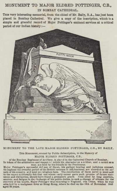 Monumento al defunto Maggiore Eldred Pottinger, CB, di Baily da English School