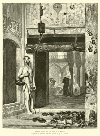 Santon moresco alla porta di una moschea da English School