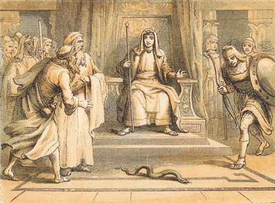 Mosè e Aronne davanti al Faraone da English School